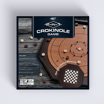  Tournament Crokinole Board Game 30 Inch, 2 in 1