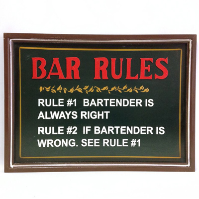 Bar Rules - Wooden Bar Sign