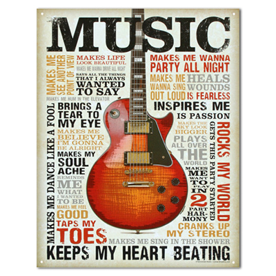 Music Inspires Me Tin Sign