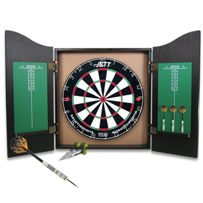 Jett Black Knight Dartboard & Cabinet Set