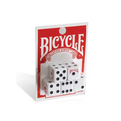 Bicycle 6 Sided Spot Carded 16 mm Dice (5 pack)