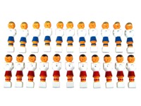 Set of 22 Painted Foosball Men for 1/2" 90mm Rod Foosball Tables