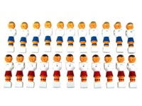 Set of 22 Painted Foosball Men for 1/2" 90mm Rod Foosball Tables