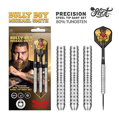 Shot Michael Smith Bully Boy Precision Steel Tip 80% Tungsten Dart Set 24gm
