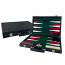 Harvard 18'' Backgammon Set with Stitched Black Leatherette Case