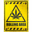 Caution Rolling Area Tin Sign
