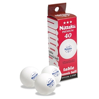 Nittaku 3 Star Premium Table Tennis Balls White 3 Pack