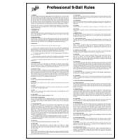 Nine Ball Laminated Rule Sheet
