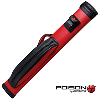 Poison Armor Hard 2 Butt X 4 Shaft Red Cue Case PO2X4R