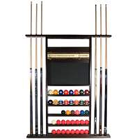 4 in 1 Maple Stained Combo Cue Rack for 6 Cues