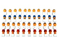 Set of 22 Painted Foosball Men for 1/2" 90mm Rod Foosball Tables