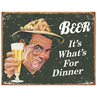 Ephemera - Beer For Dinner Tin Sign