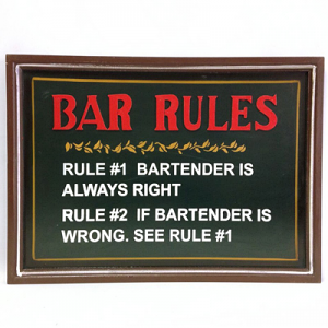 Bar Rules - Wooden Bar Sign