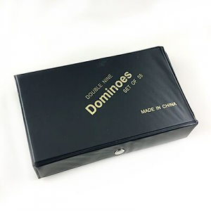 Dominoes Double 9 Coloured Complete with Black Vinyl Case 