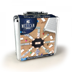 Mexican Train Domino Set in Aluminum Case