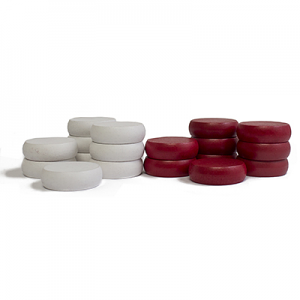 Crokinole Pieces Red & White (Set of 24)
