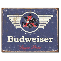 Budweiser 1936 Weathered Tin Sign