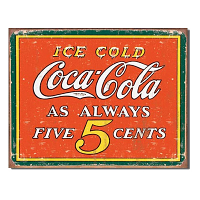 Coke - Always 5 Cents Tin Sign