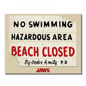  Jaws No Swimming Tin Sign 