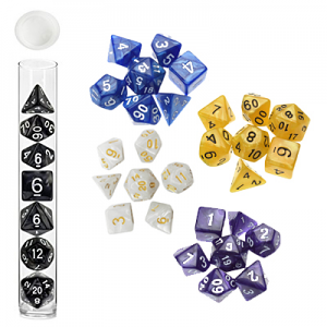 Marble Polyhedral Dice In a Tube 