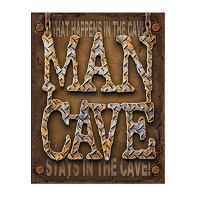 Man Cave Diamond Plate Tin Sign